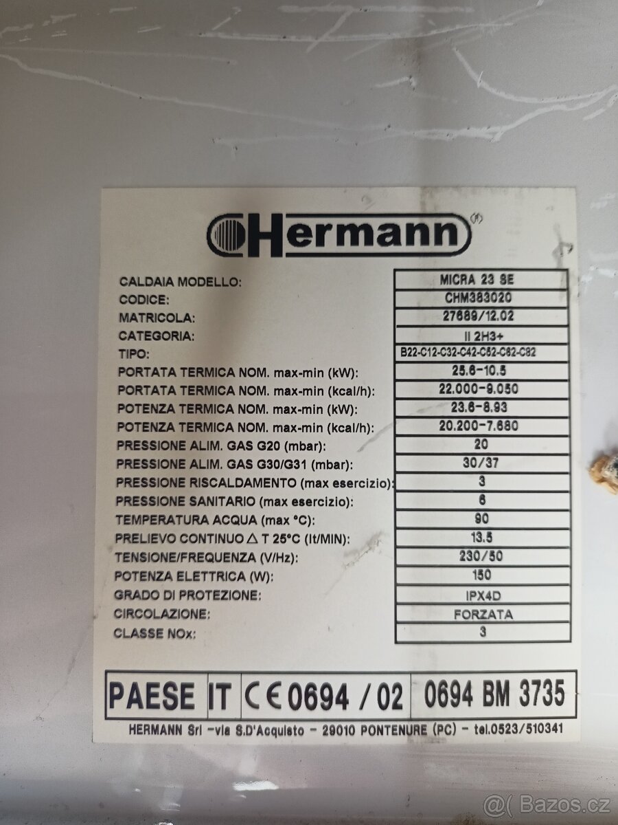 Díly z Kotel Hermann Micra 23SE