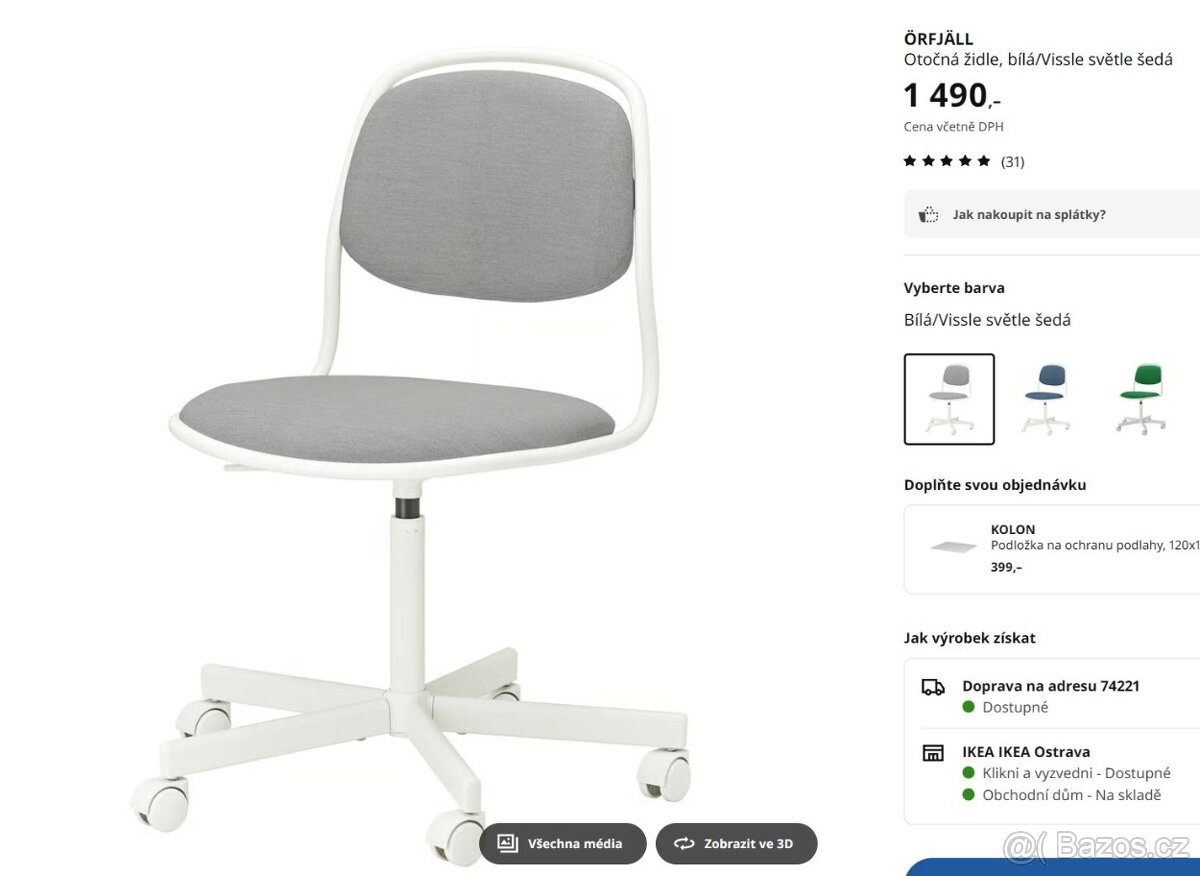 2ks židle Ikea za polovinu.