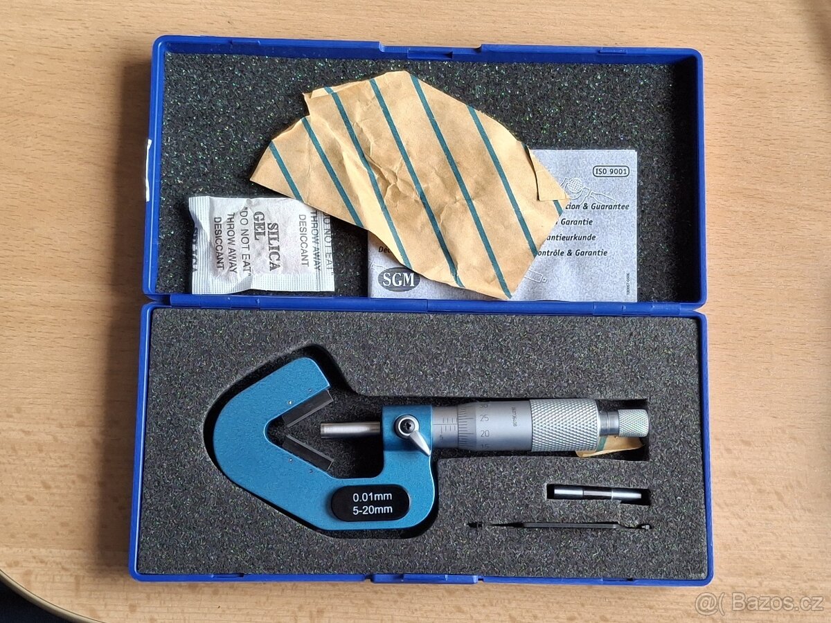 Třmenový mikrometr analog s hranolem 5-20 mm 60° zn. Schut