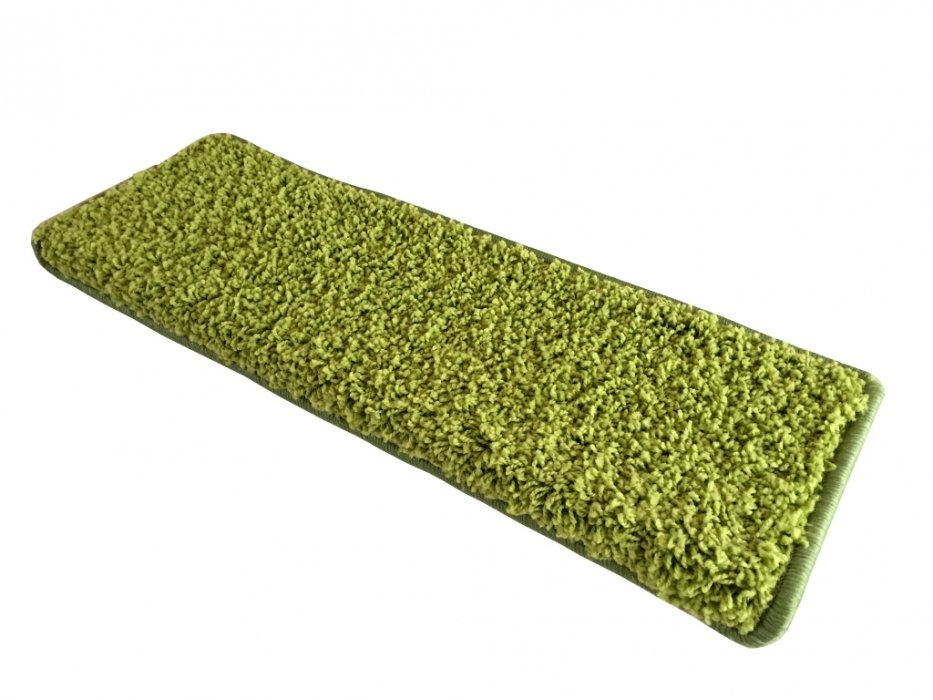 Schodový nášlap Color Shaggy zelený - 11ks