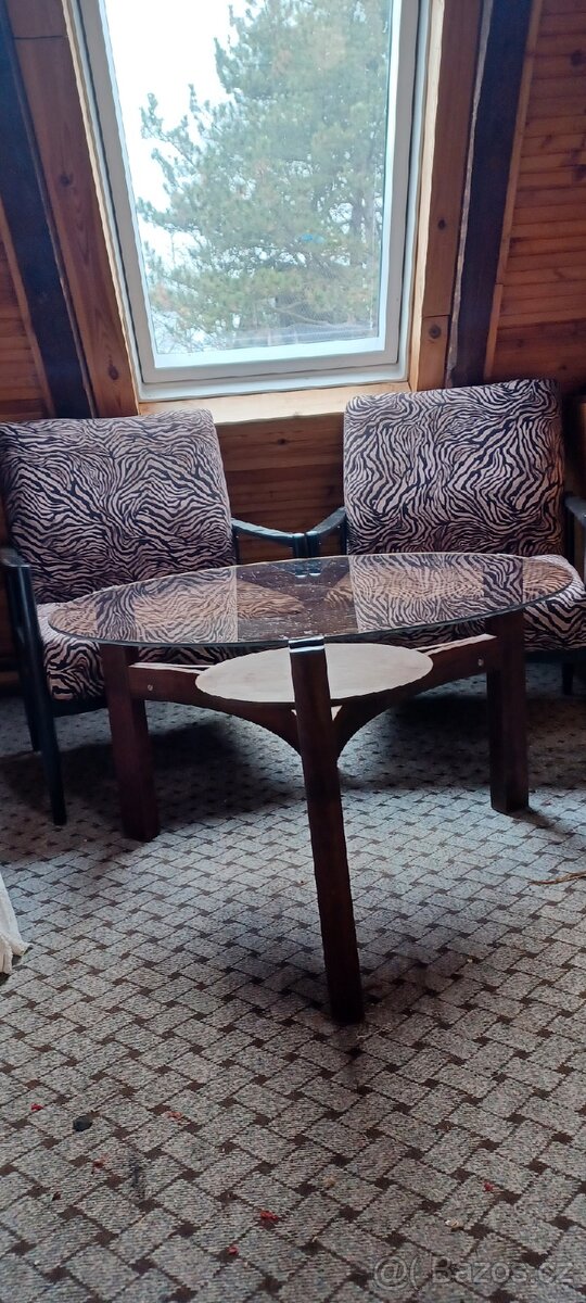 Vintage křesla + stolek