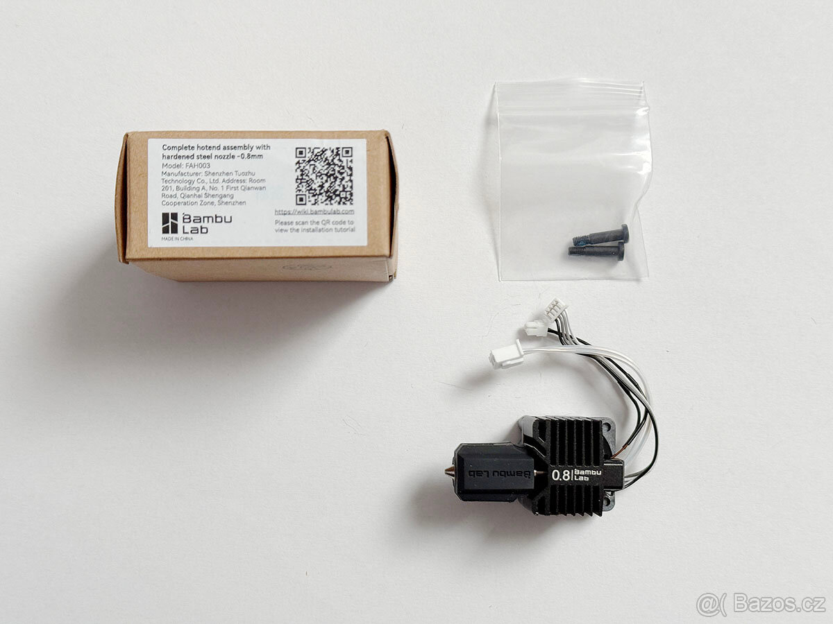 Kompletní hotend BabmuLab X1C Hardened steel 0.8mm