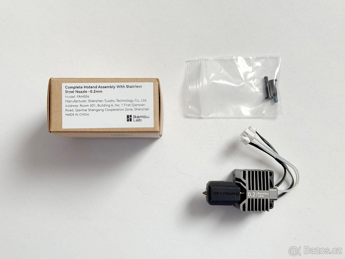 Kompletní hotend BabmuLab X1C Stainless steel 0.2mm