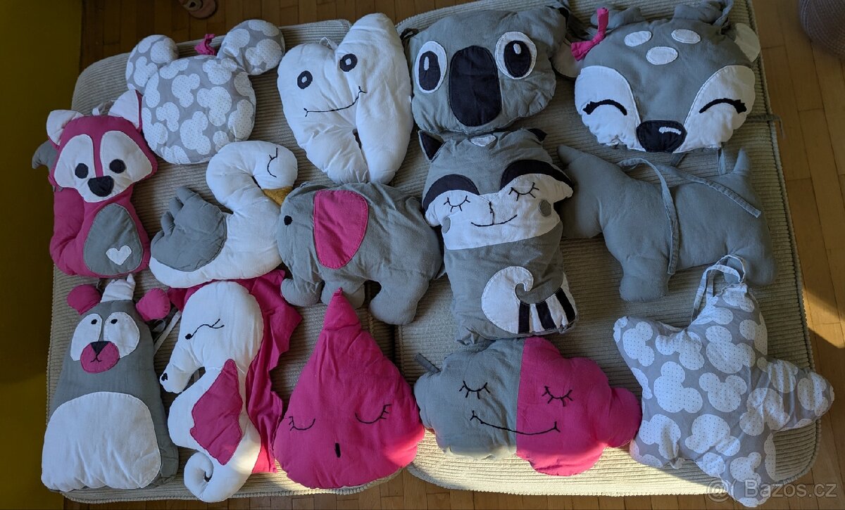 Sada veselých mantinelů do postýlky – zvířátka