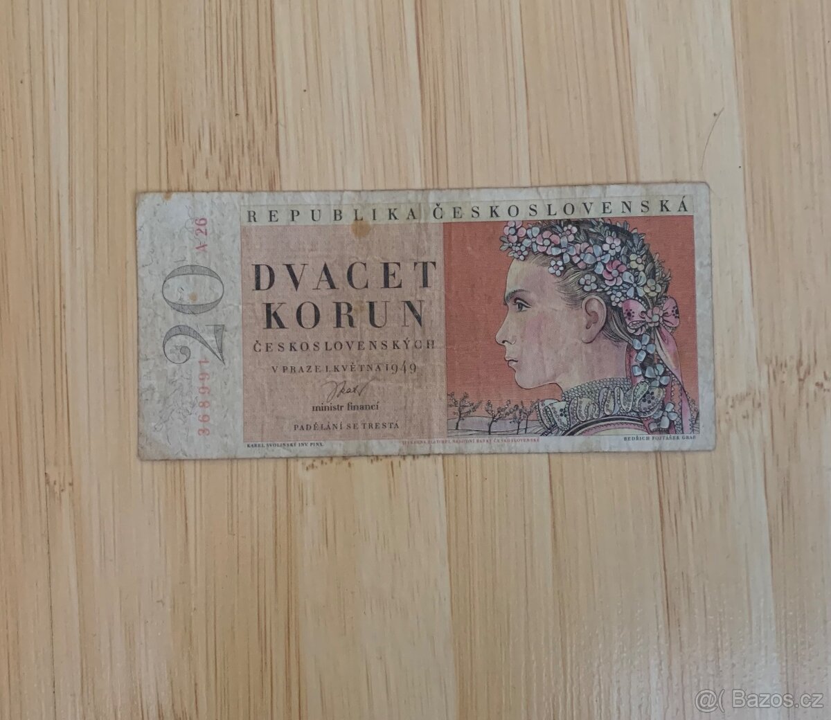 Bankovka 20 korun Československých