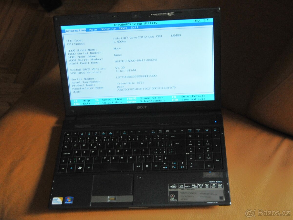 Notebook Acer TravelMate TM8571 (nekompletní)