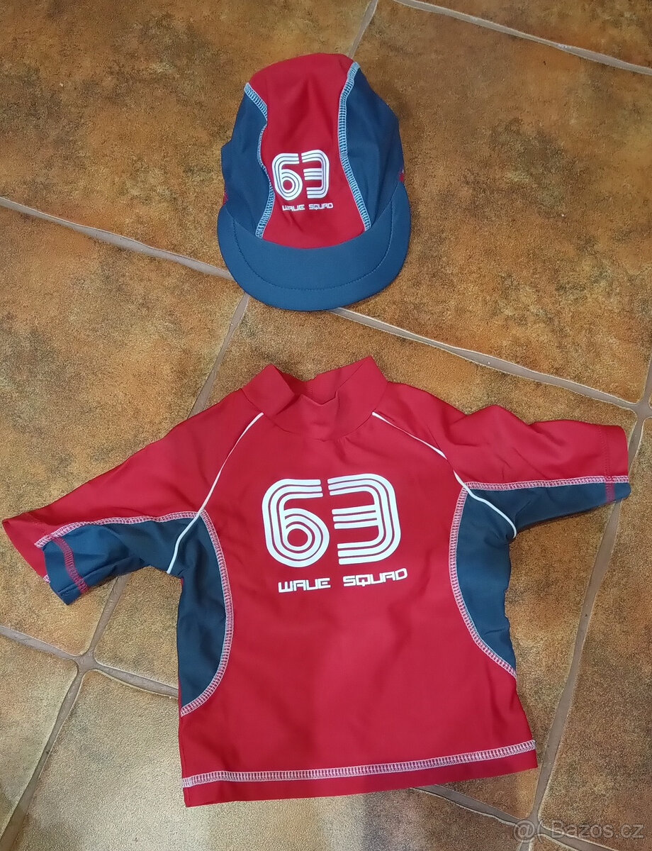 Tričko a čepice do vody Mothercare/ Wave squad 63/ vel. 1- 1