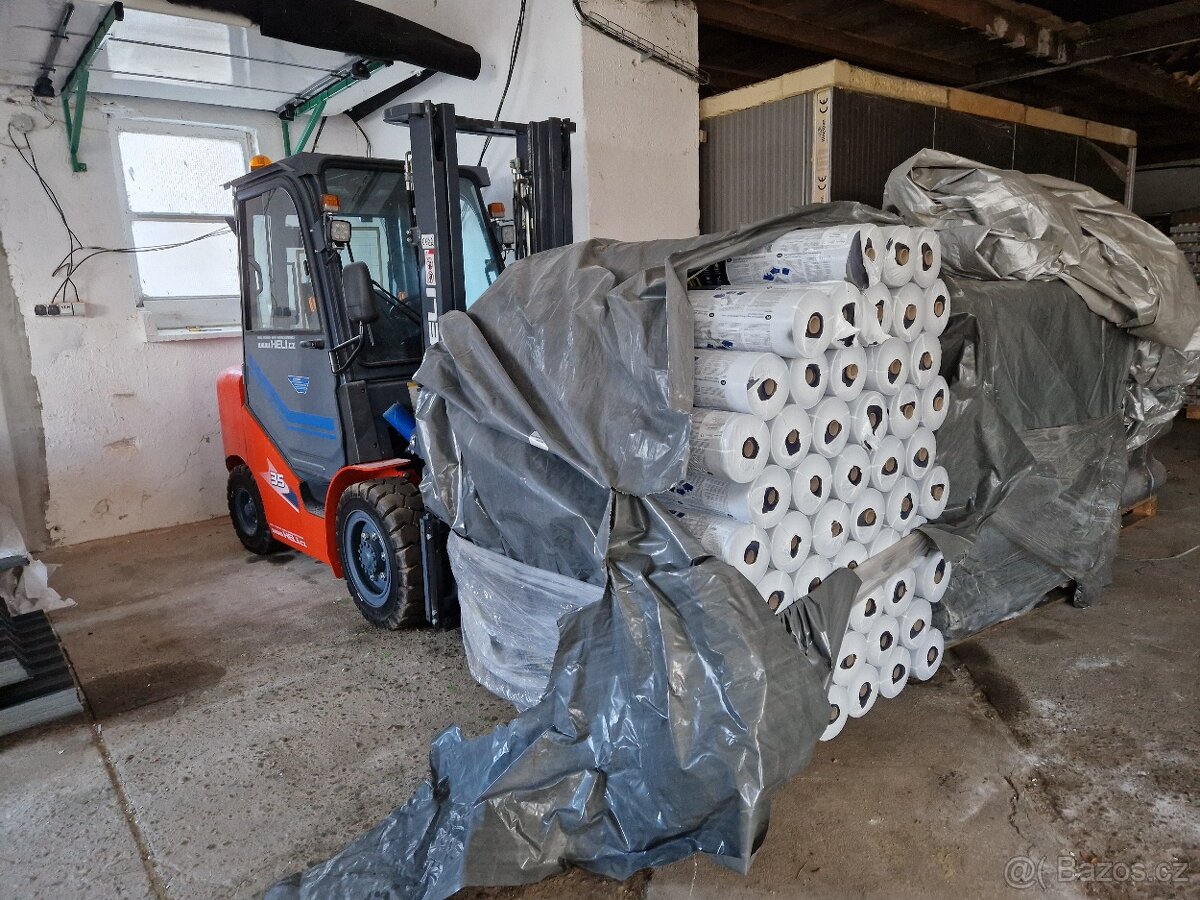 Nový VZV Heli 3.5 T, plná kola, volný zdvih, duplex, lpg