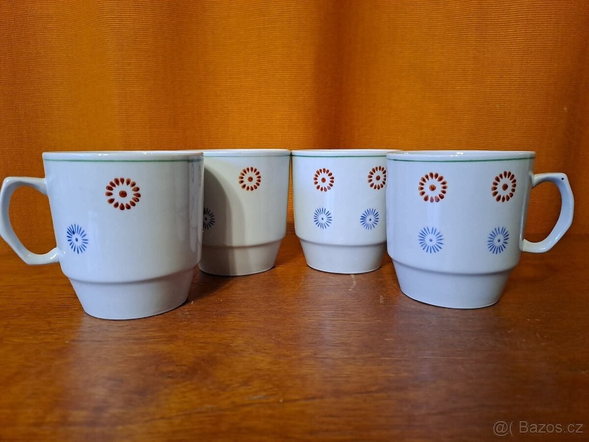 Unikátní severokorejské hrnky - retro DPRK - sada 4ks