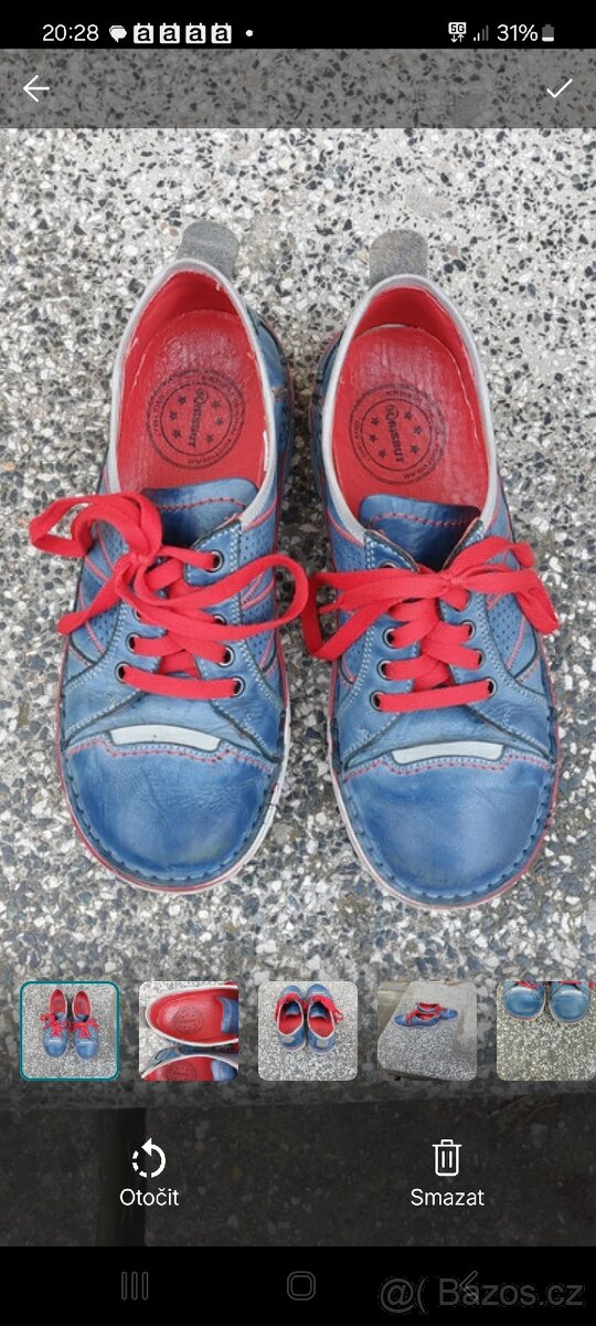 Damske kozene polobotky modre v. 39