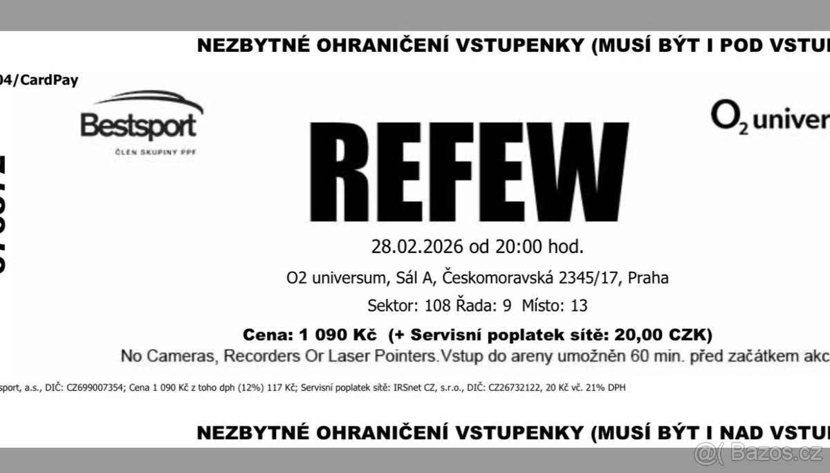 Refew 28.2. - 2 lístky