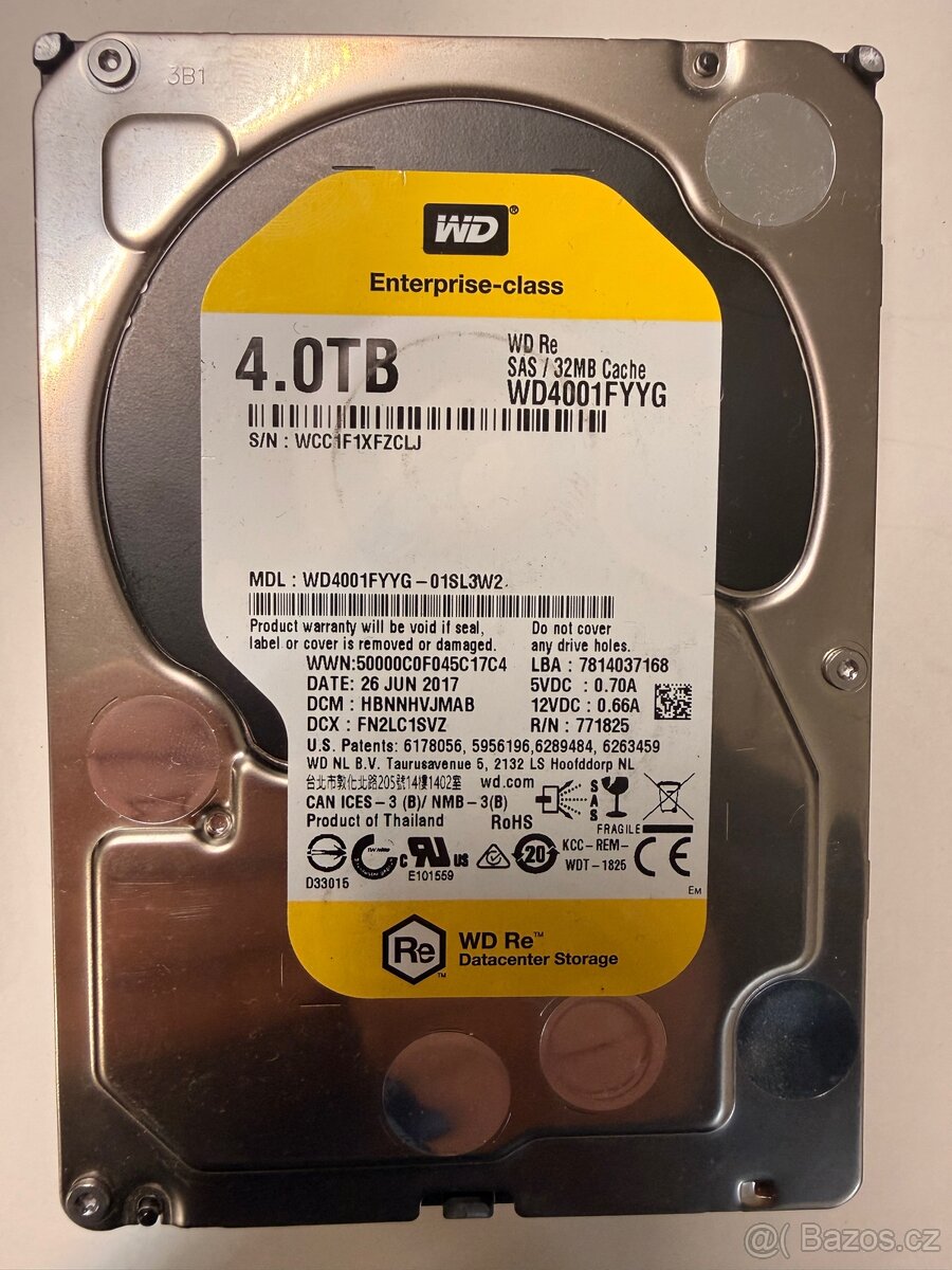 Prodám 3,5″ SAS serverové disky (4 TB a 2 TB)