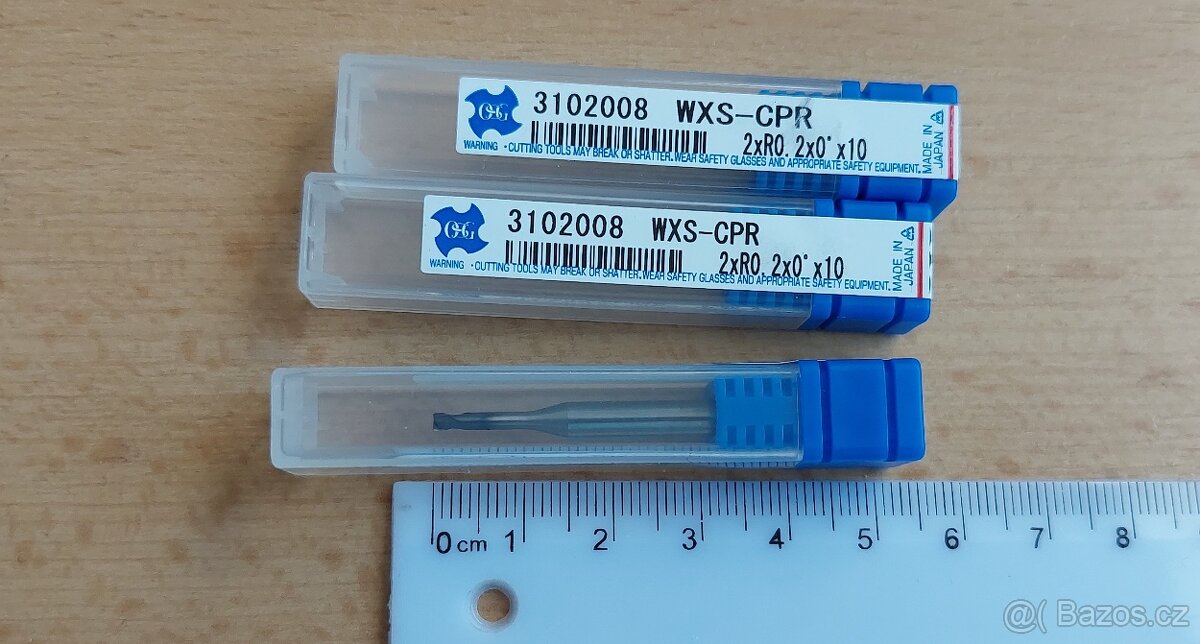 Frézy pr.2 R0.2 (2 zuby) VHM; povlakováno