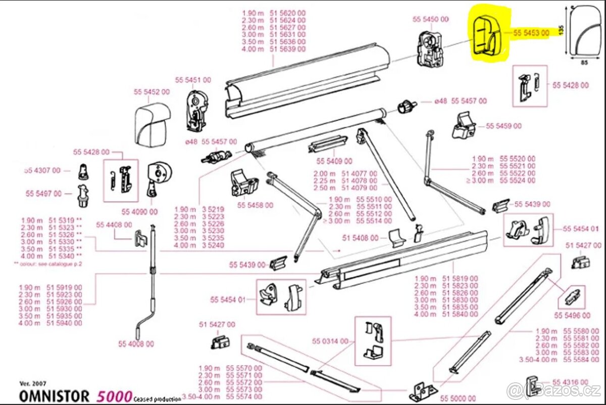 Pravá krytka(55545300) na markýzu Omnistor 5000