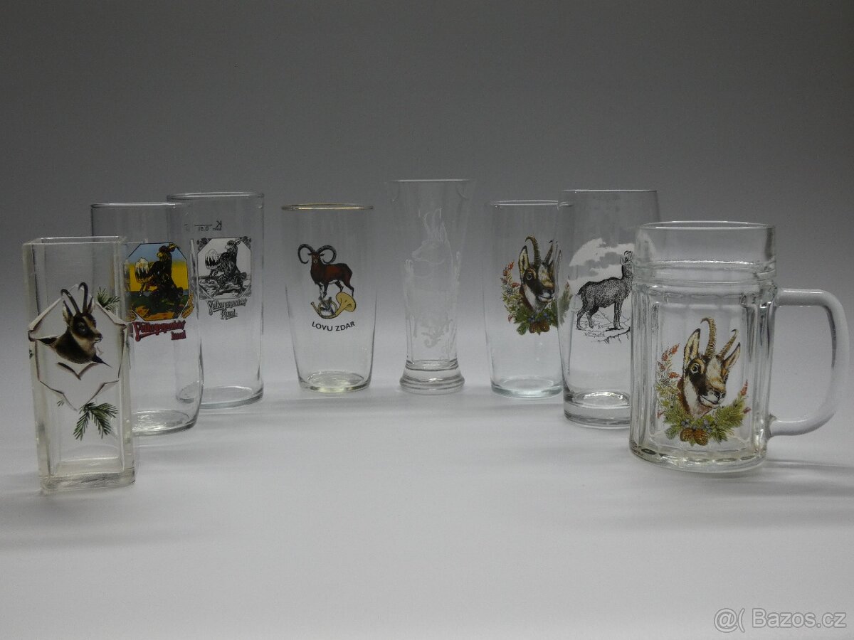 Myslivecké sklenice a váza