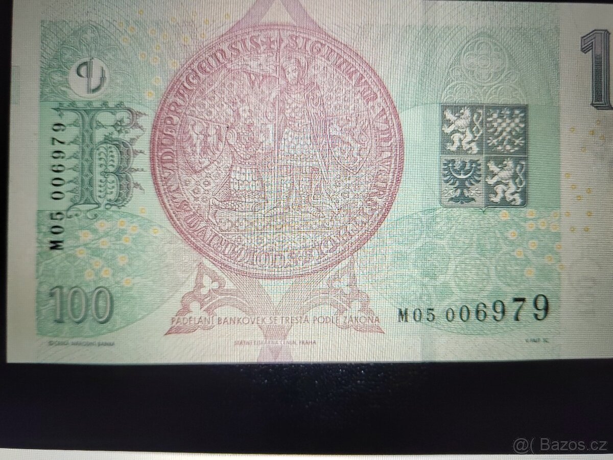 100 kč s přítiskem 2018,serie M 05