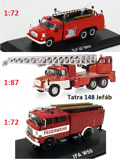 Hasiči 1:43, 1:87, 1:72
