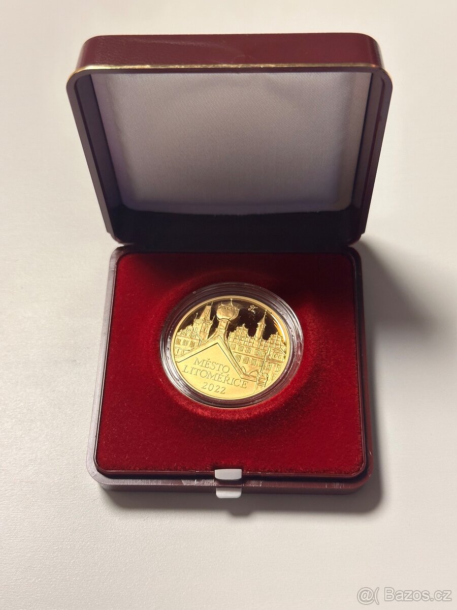 ČNB Zlatá mince 5000 Kč Litoměřice proof