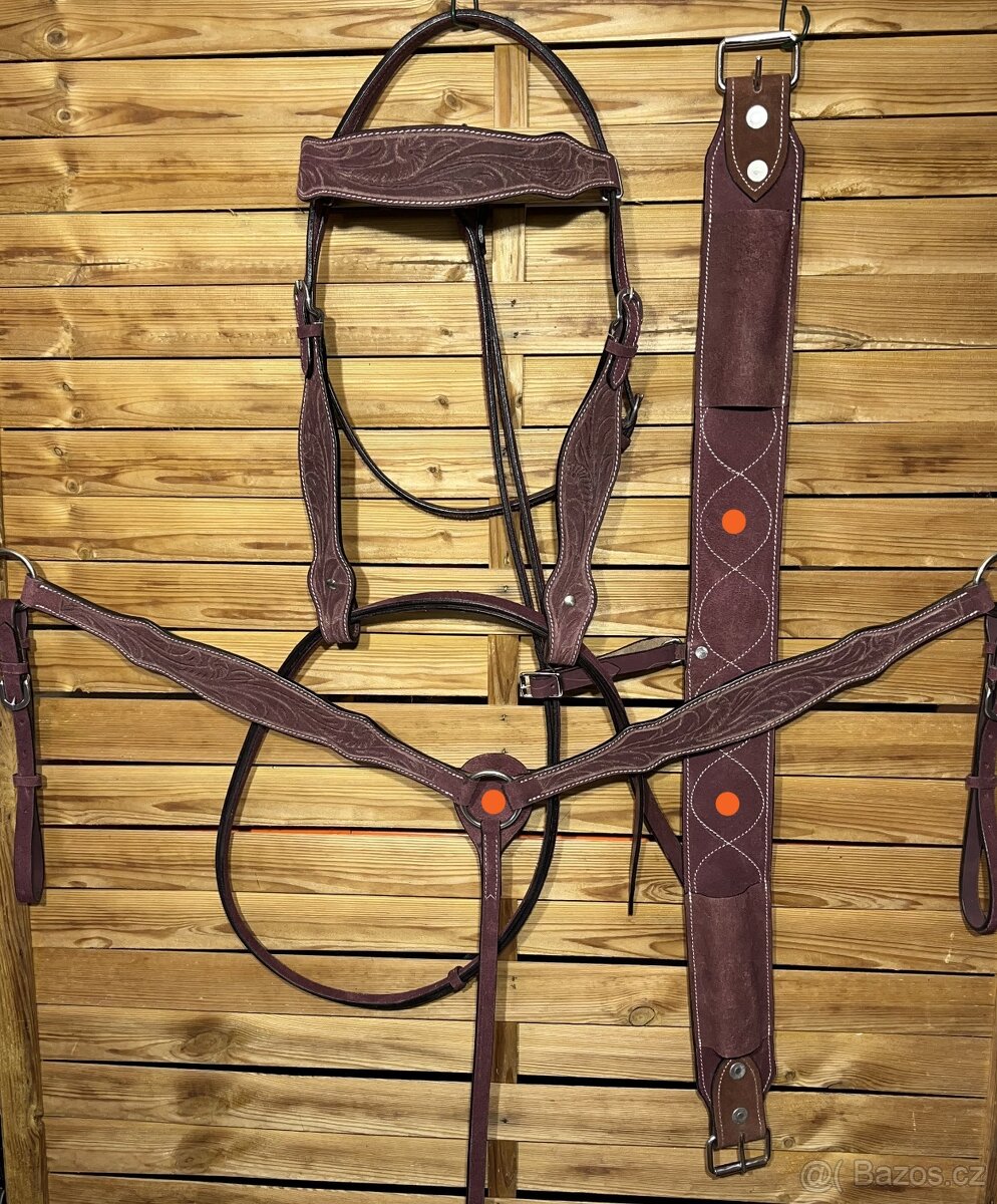 Westernový set hnědo/vínový