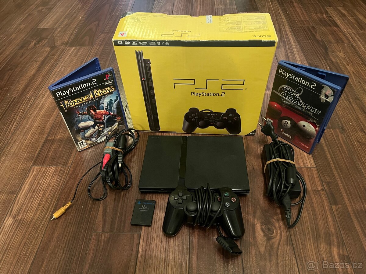 PS2 - SCPH-75004 -ORIGINÁLNÍ KRABICE TOP STAV + 2 HRY