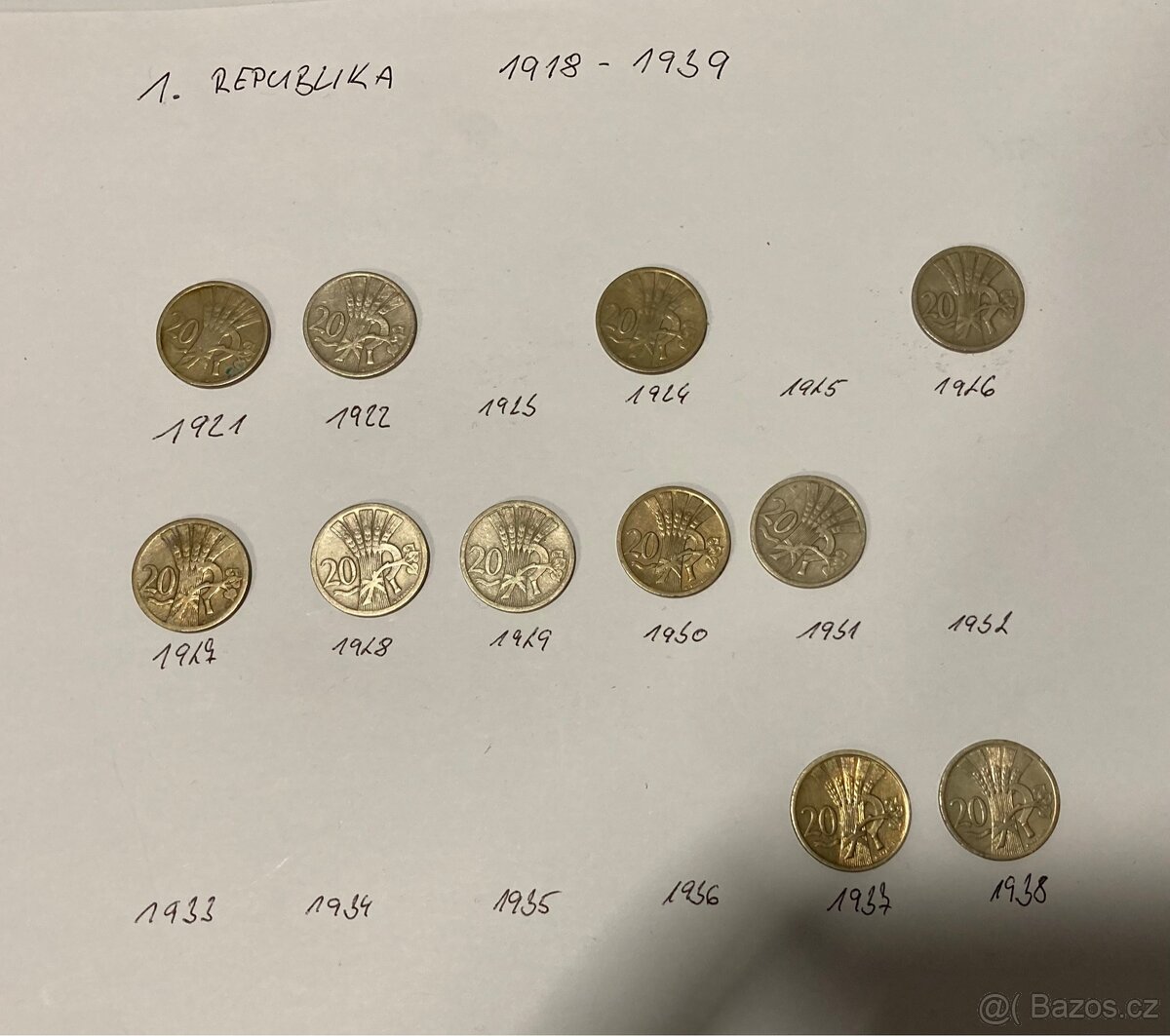 20 haléř 1921-1938