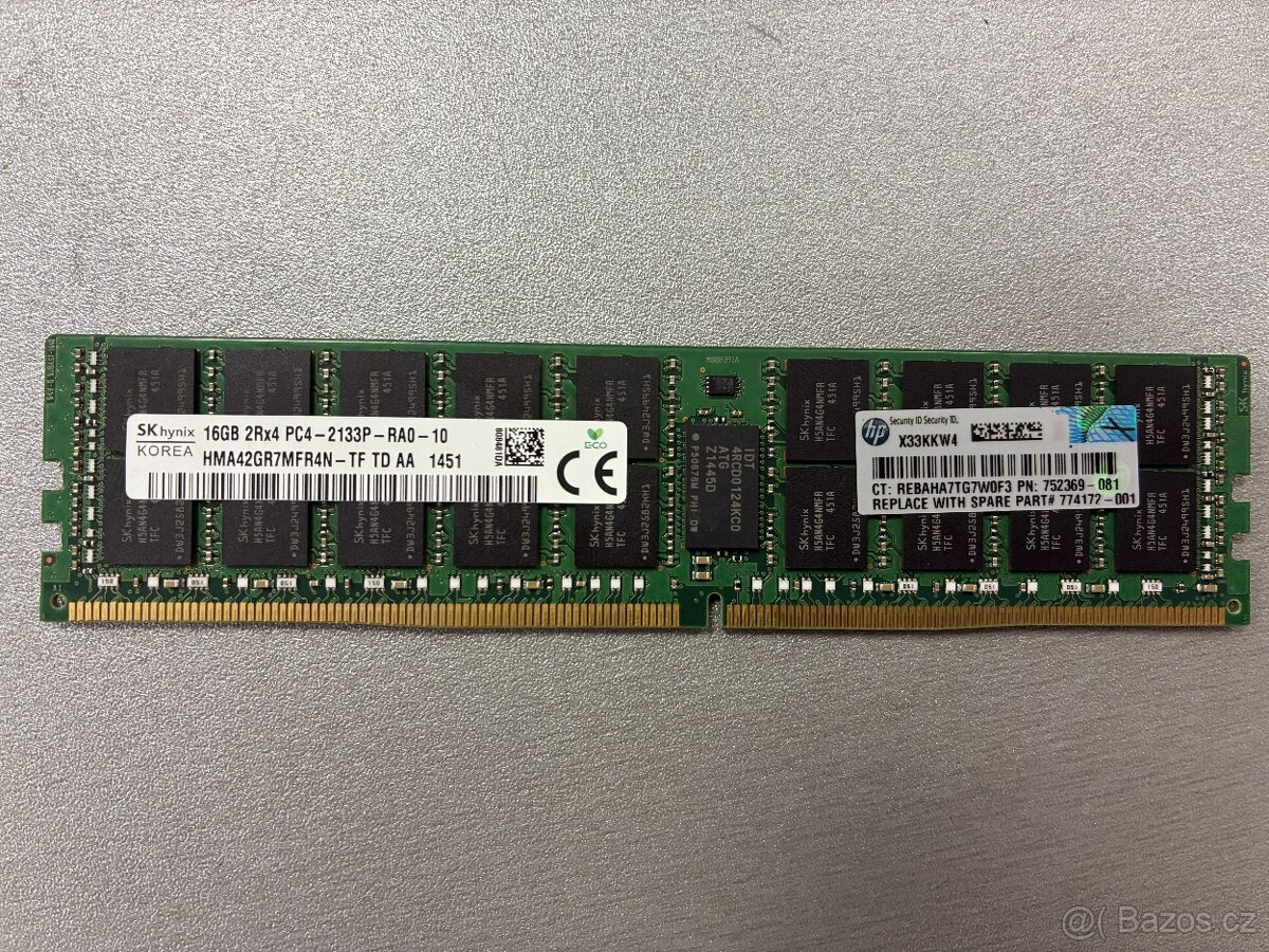 ram 16 GB DDR4‑2133 RDIMM serverové