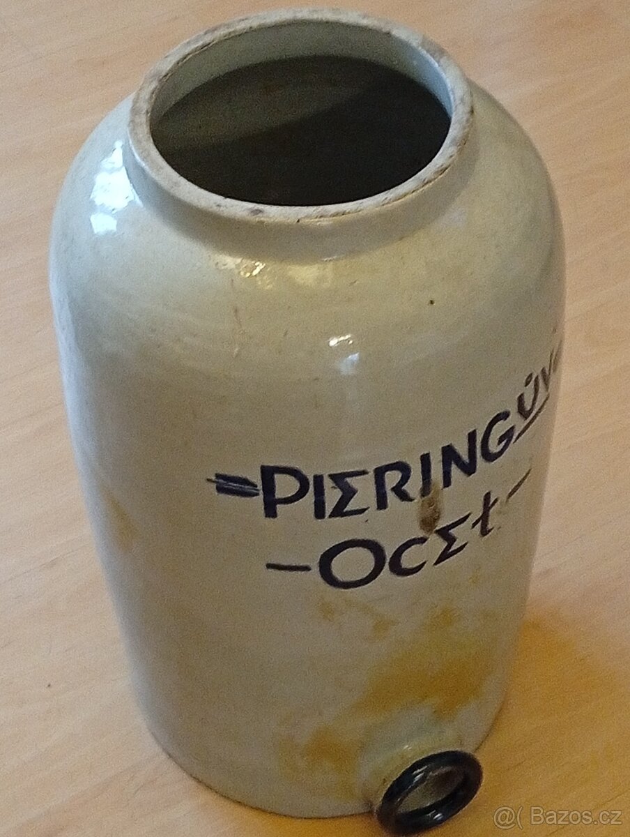 Starožitná Kameninová Reklamní nádoba