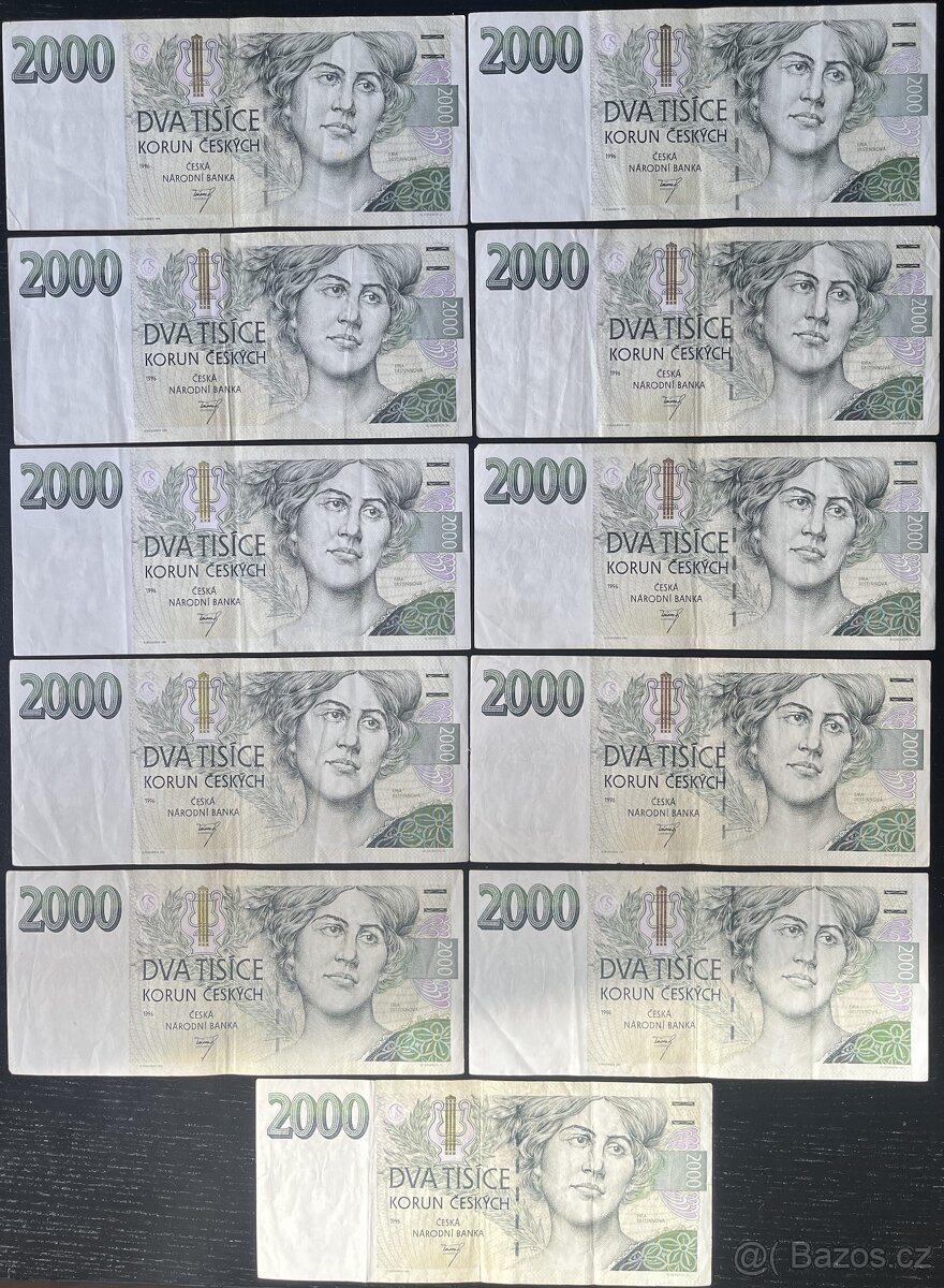 Bankovky 2000Kč r. 1996 série A
