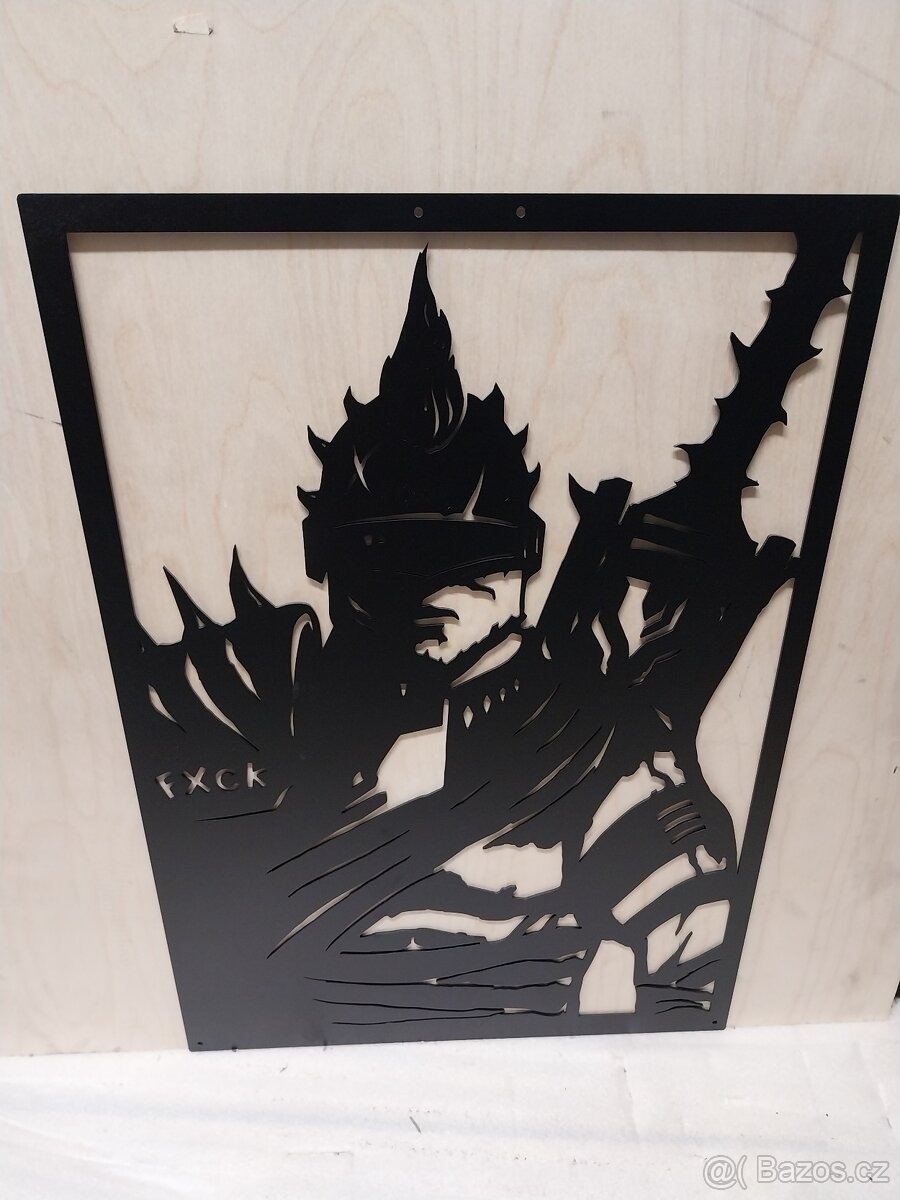 Plechový obraz na stěnu - černý válečník