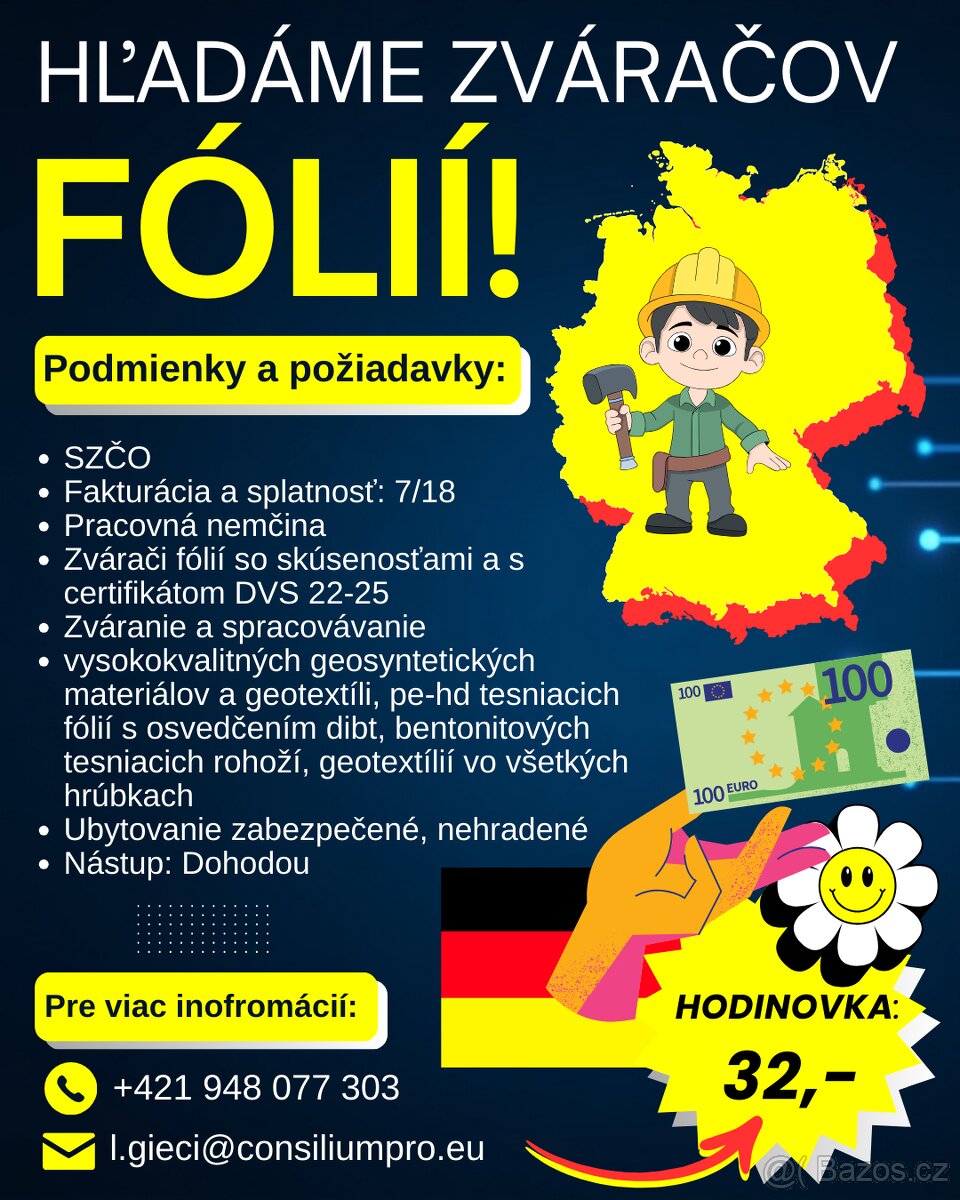 Hľadáme zváračov fólií na dlhodobý projekt.