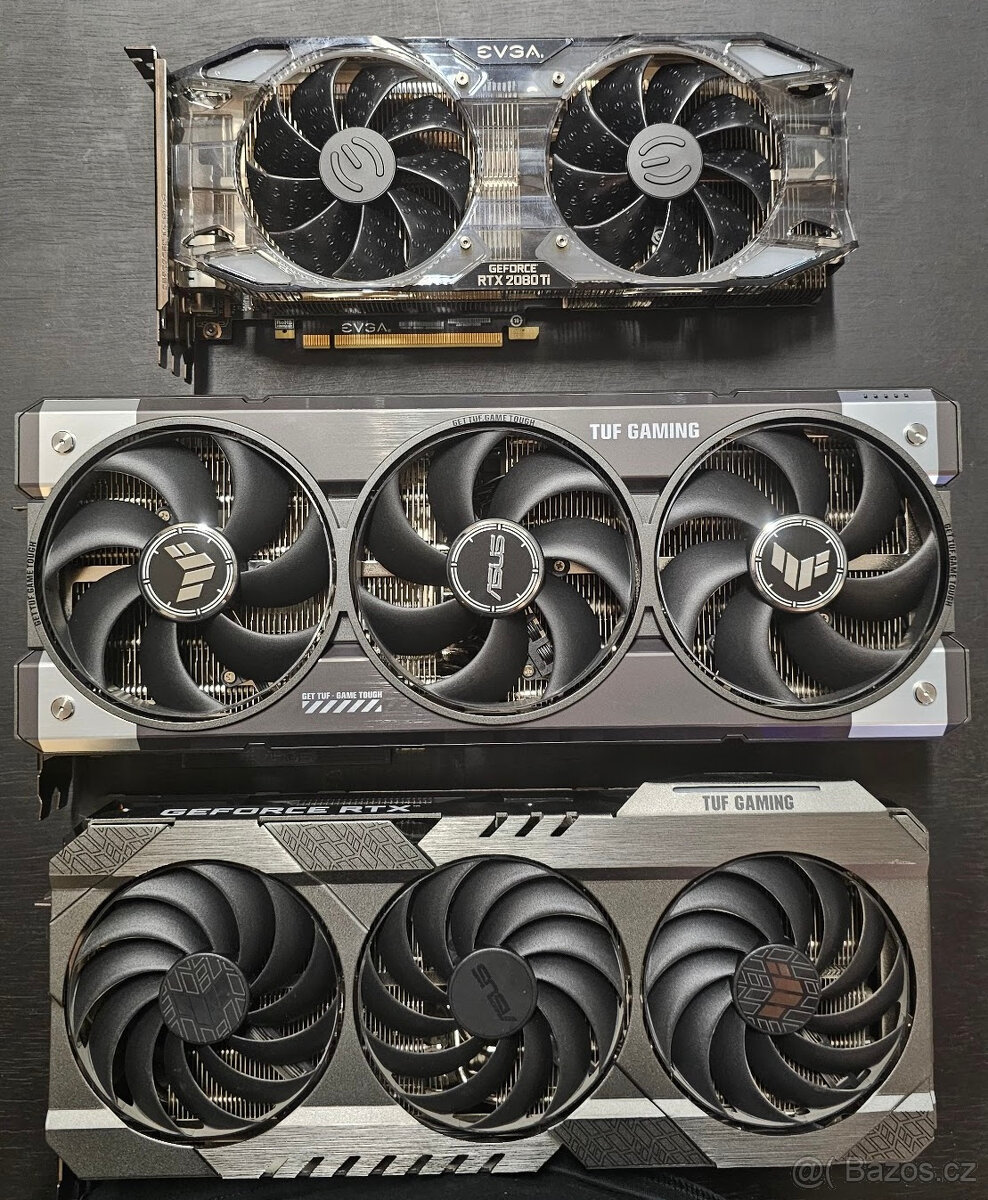 ASUS TUF RTX 3090, 4090, 5090 a EVGA 2080Ti
