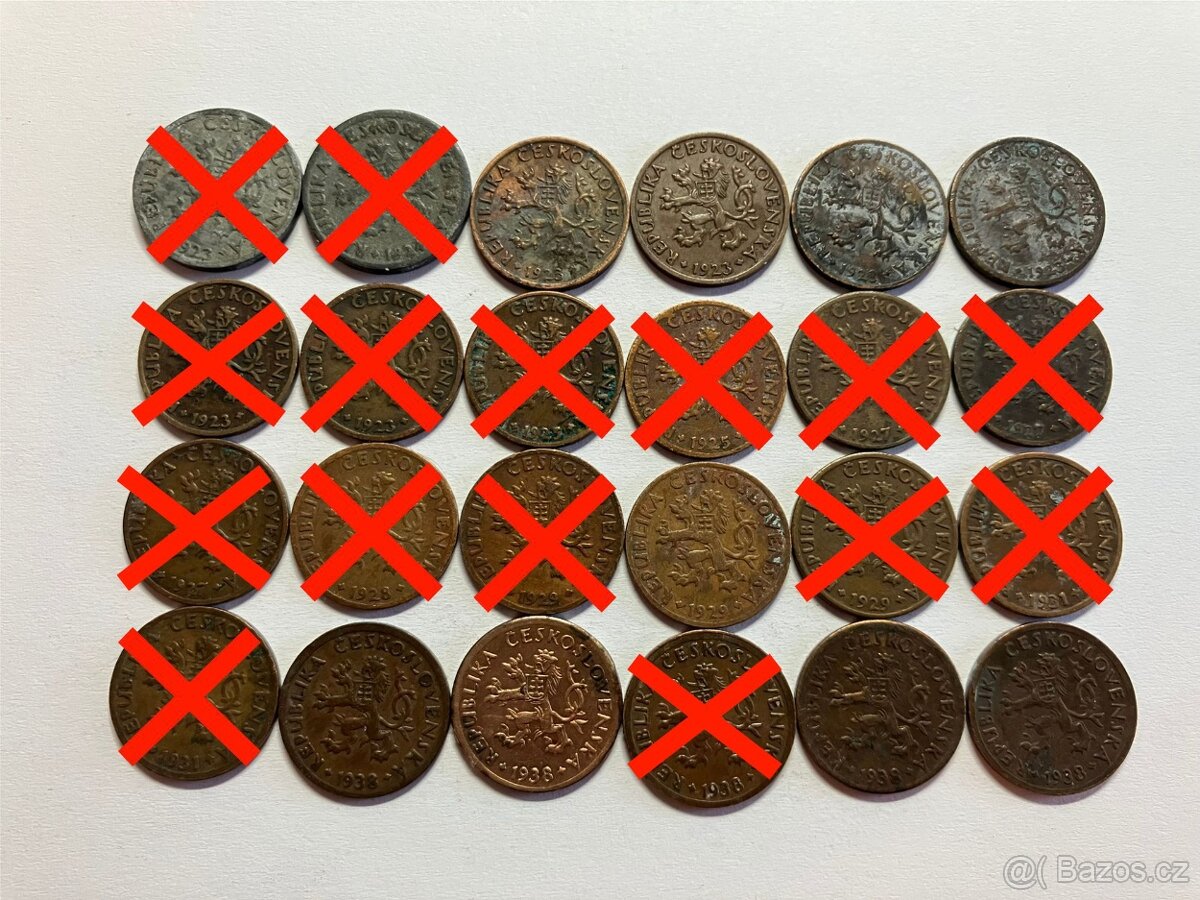 Československo 1918 - 1960 ČSR mince v obyčajnom stave
