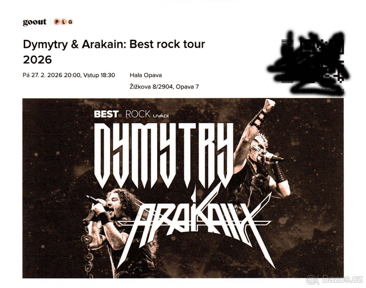 Dymytry / Arakain Opava pátek 27.2 1xlístek