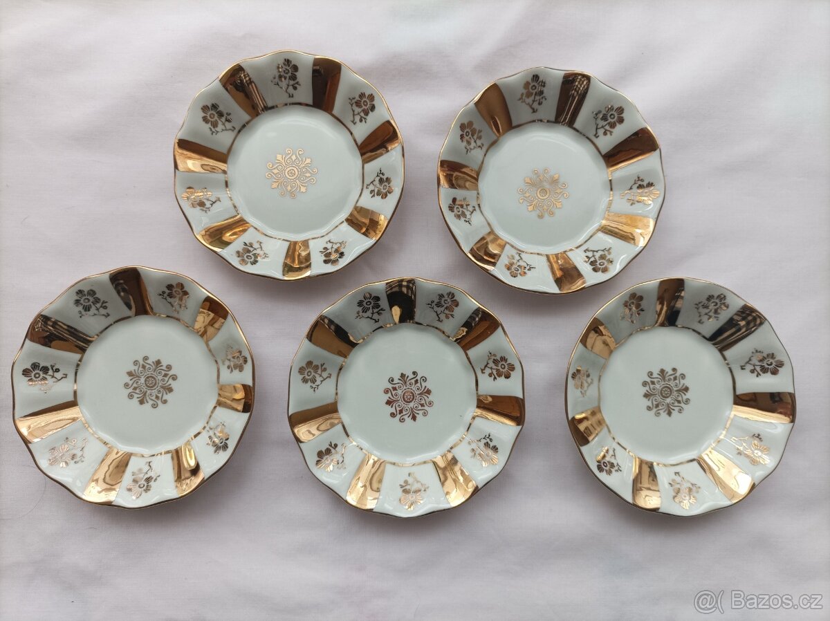 Starožitné zlacené talirky DOPRAVA ZDARMA