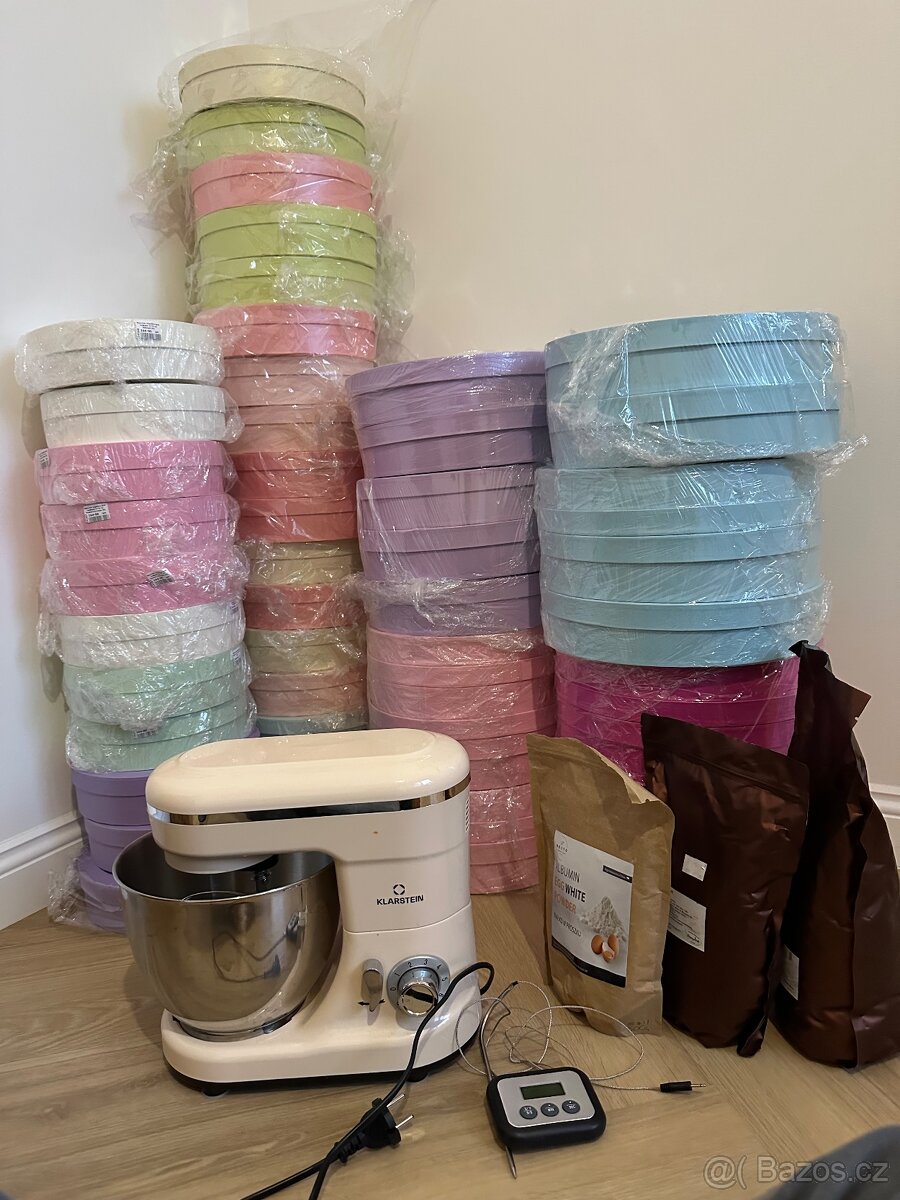 Kulaté dárkové krabice na marshmallow, dezerty, mýdlo.