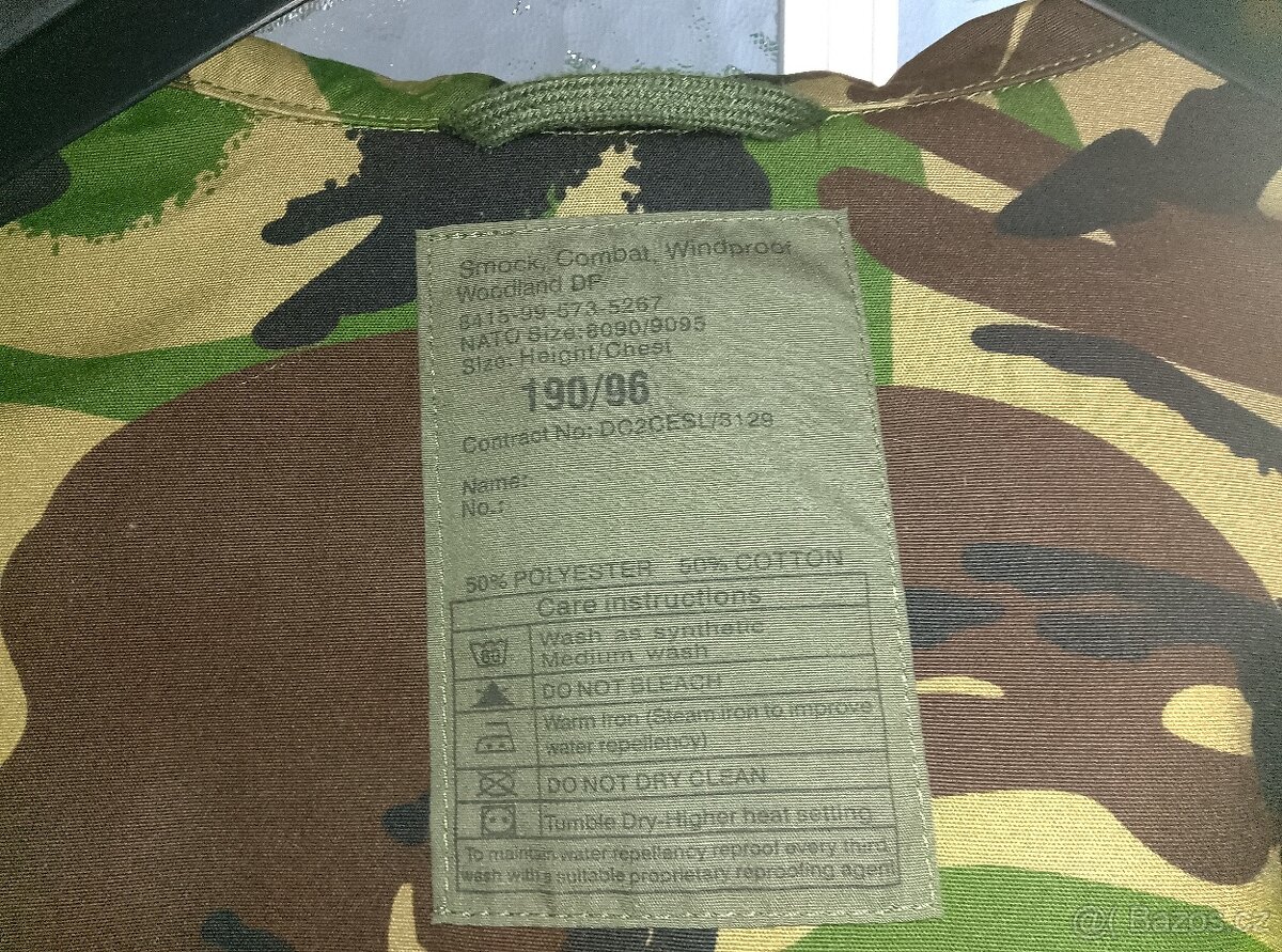 Prodám novou bundu. Britský Smock DPM windproof velikost 190