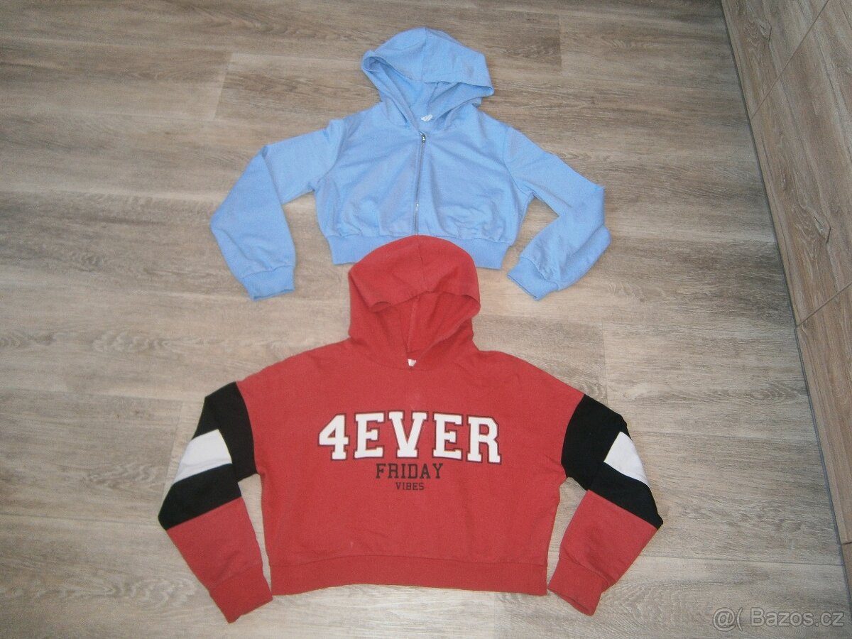 2x mikina crop top mikina vel. 146/152