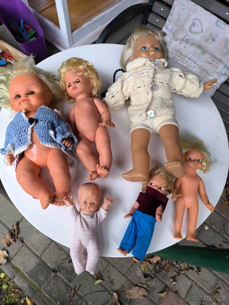 Staré panenky 6ks, panenka,staré hračky, mix
