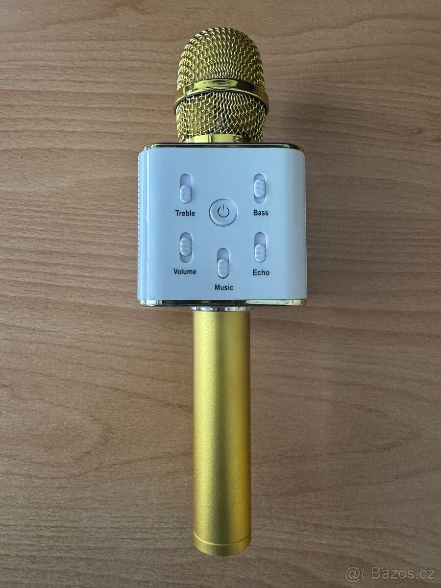 Karaoke mikrofon s Bluetooth – zlatý – perfektní stav