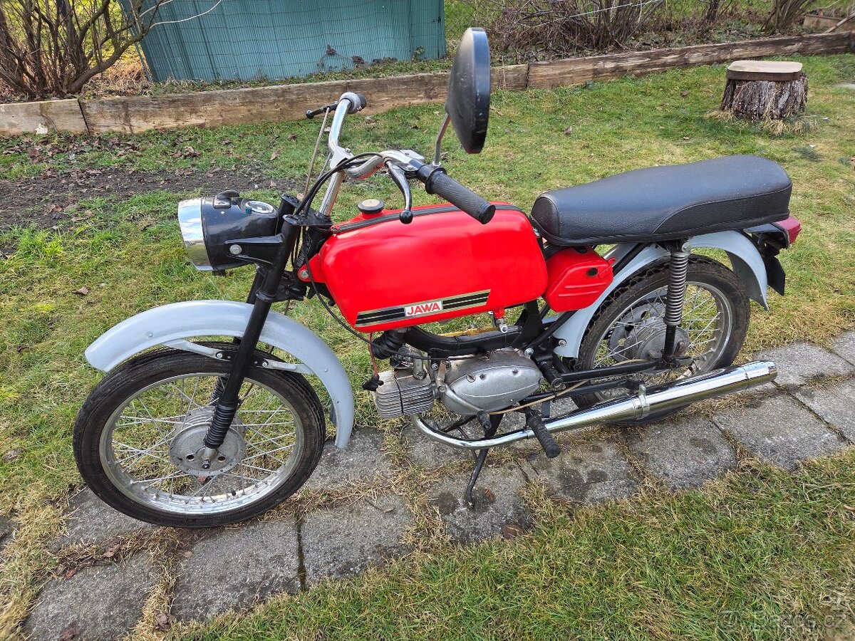 Jawa 23 Mustang bez TP, červený, po menší GO, zachovalý 4.