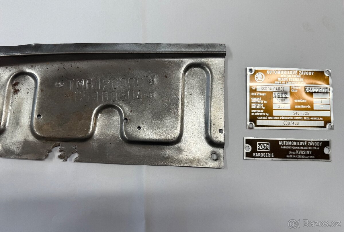 ŠKODA GARDE - VIN ORIGINÁL + Štítky