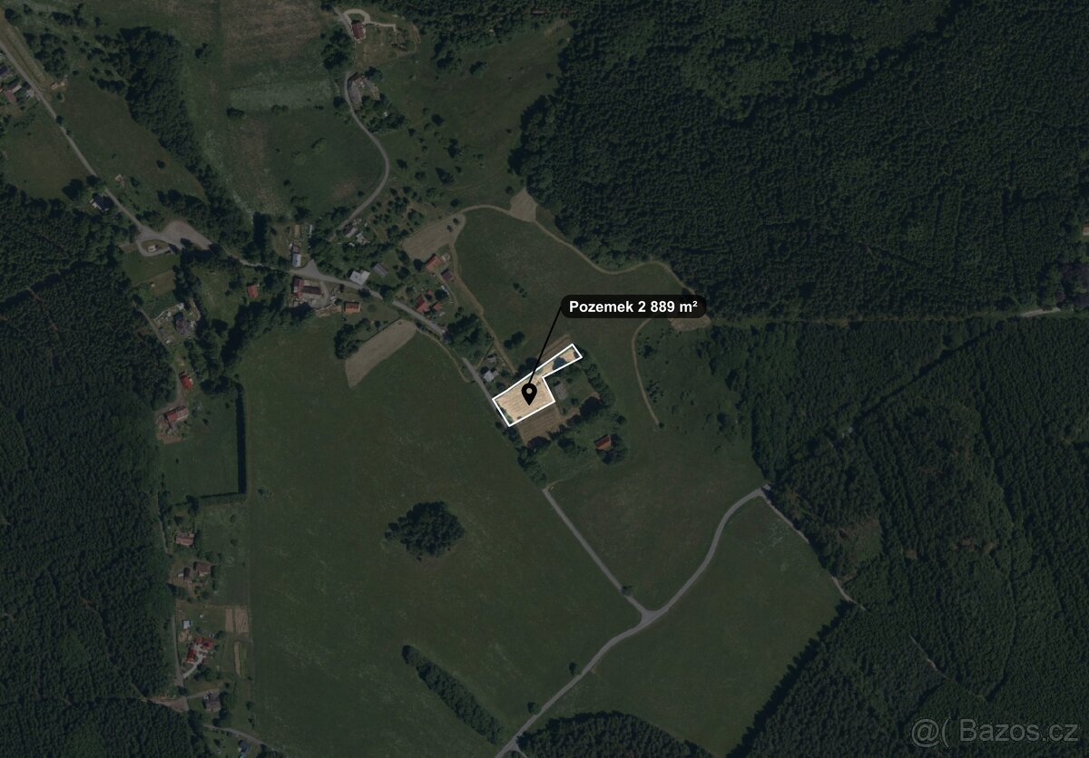 Stavební pozemek 2 889 m², Chodský Újezd - Žďár