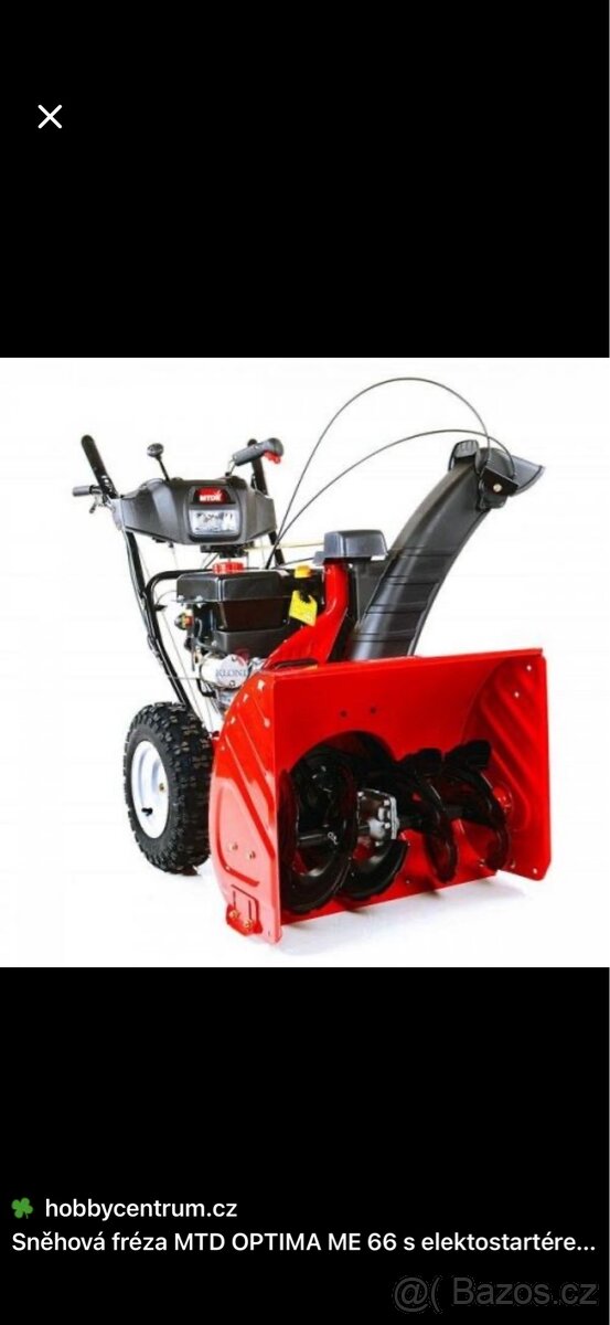 Sněhová fréza MTD ME 66 – jako nová