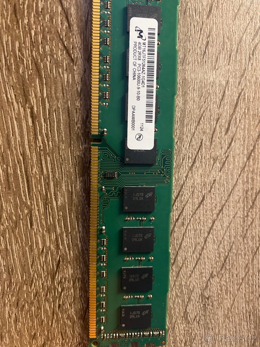 Prodám RAM Micron 4GB DDR3 1333MHz