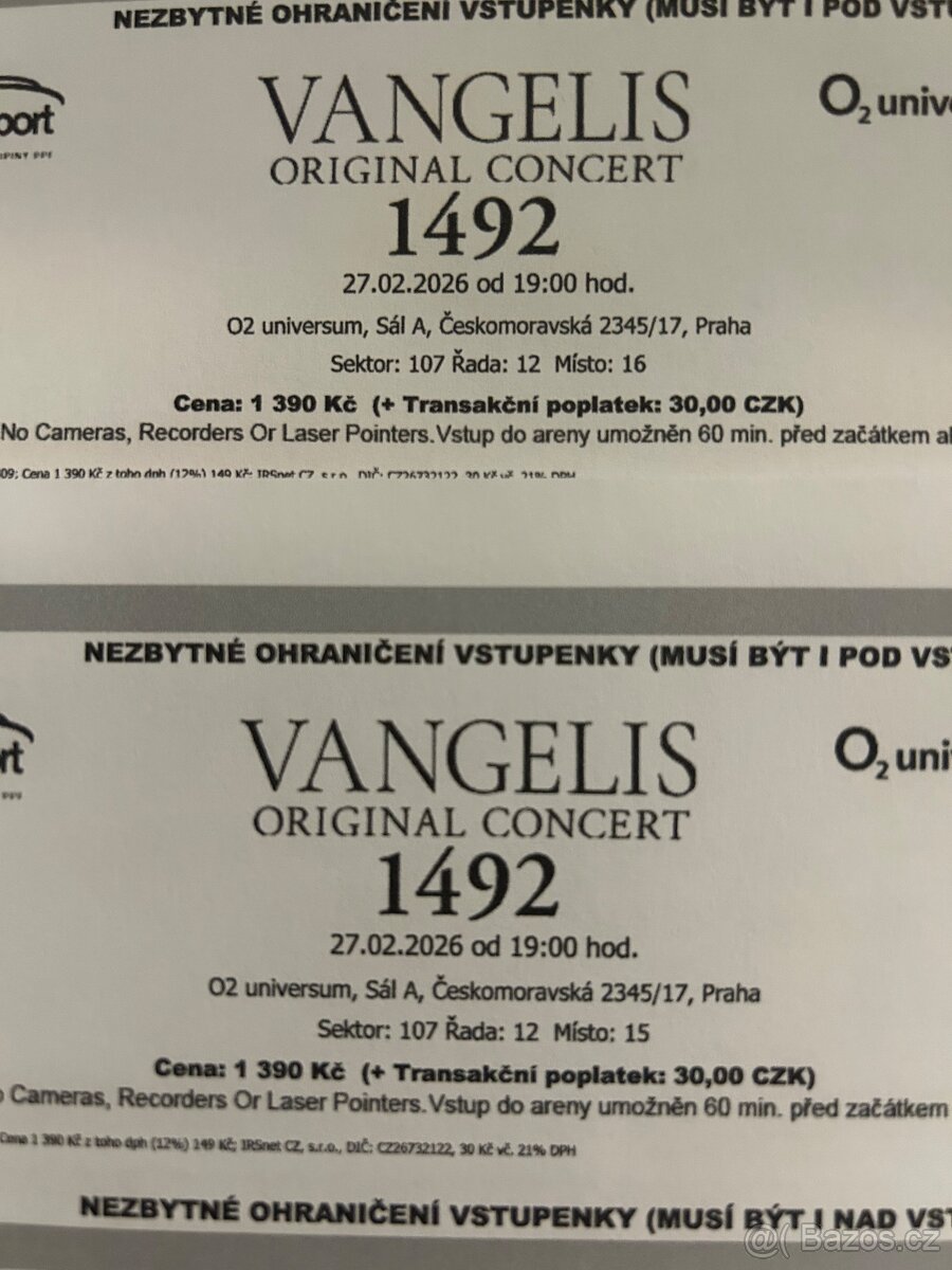Prodám Vangelis O2 Universum 27.2.