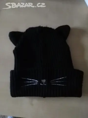 dětská čepička kočička