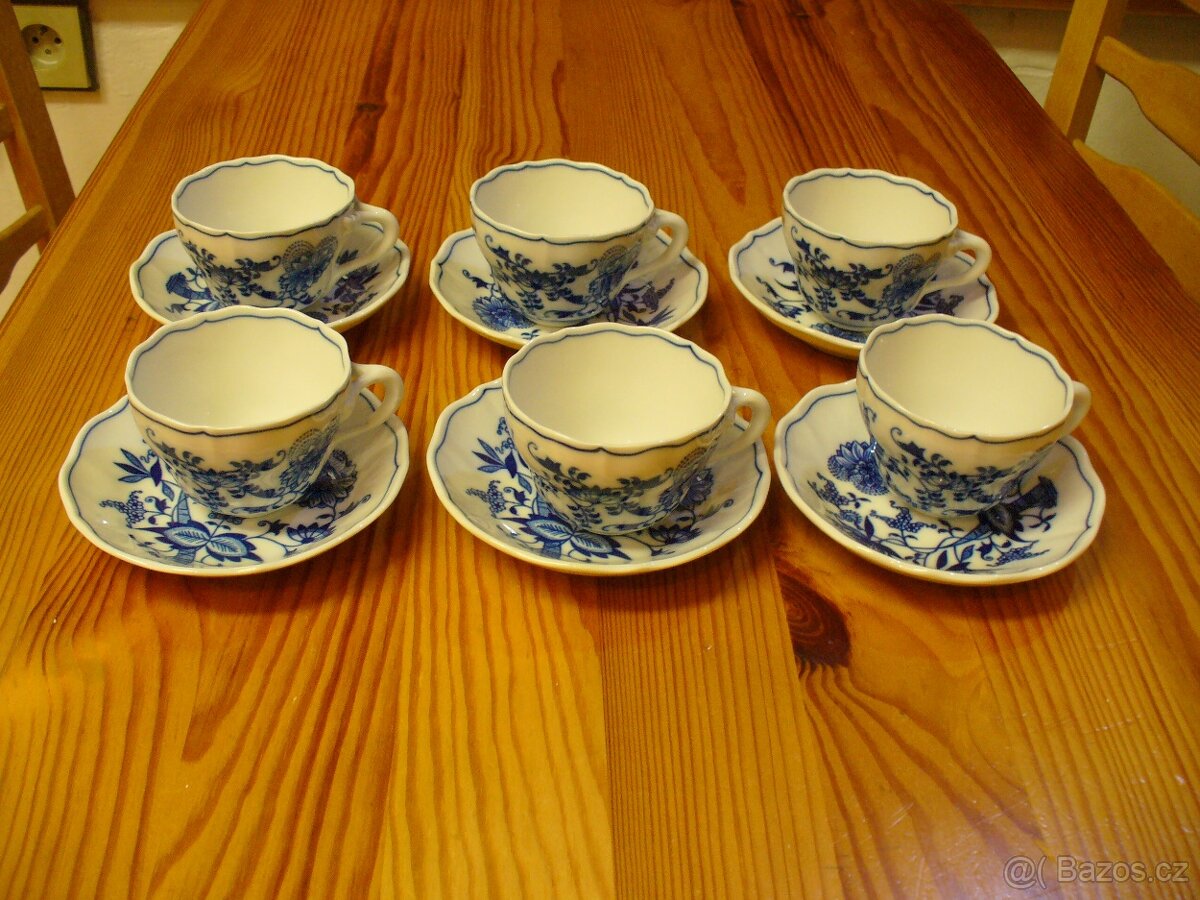 Cibulák - 6 středních šálků s podšálky