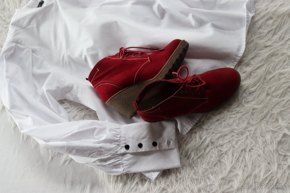 Zateplené kožené kotníkové kozačky