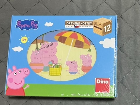 Dino Peppa Pig dřevěné kostky – úplně nové, nerozbalené