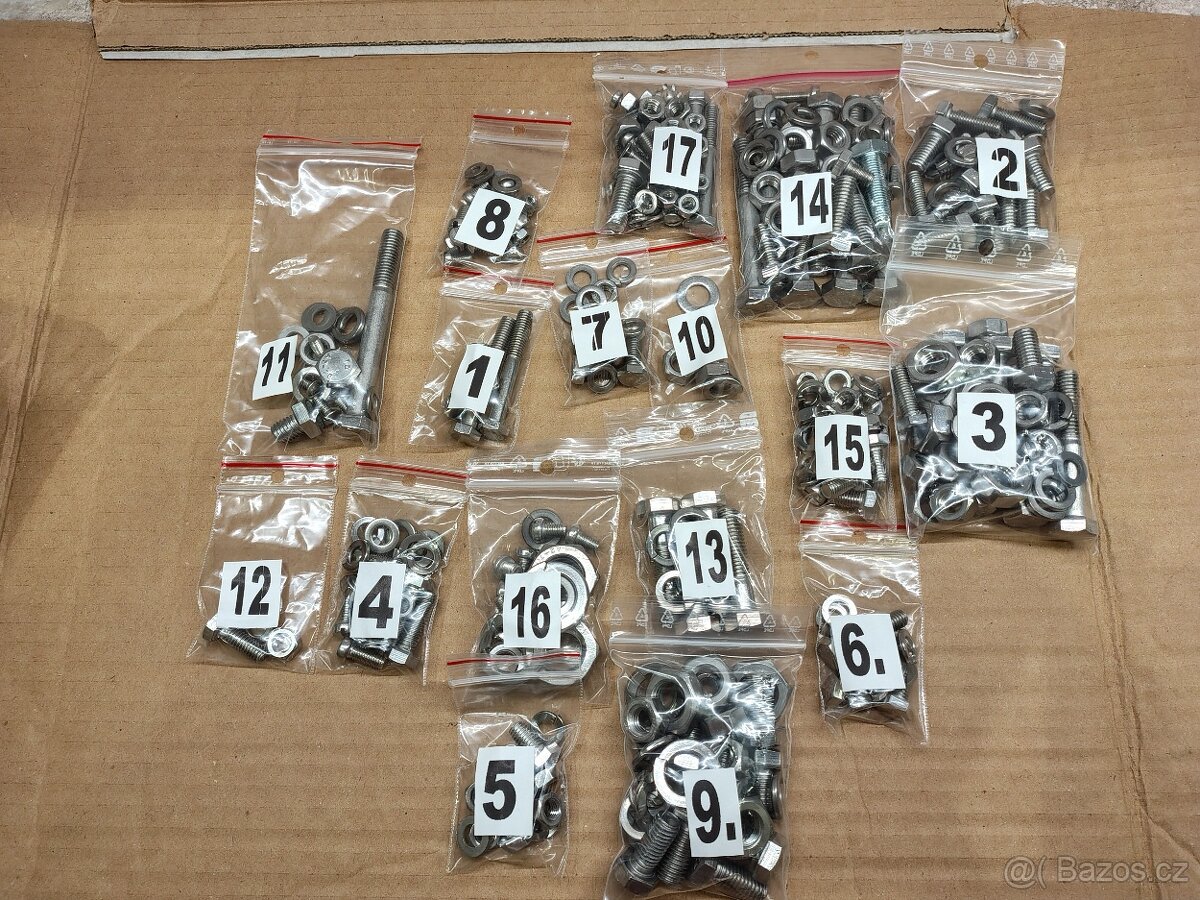 Sada šroubů Jawa 250/559 a 350/360 panelka, nerez